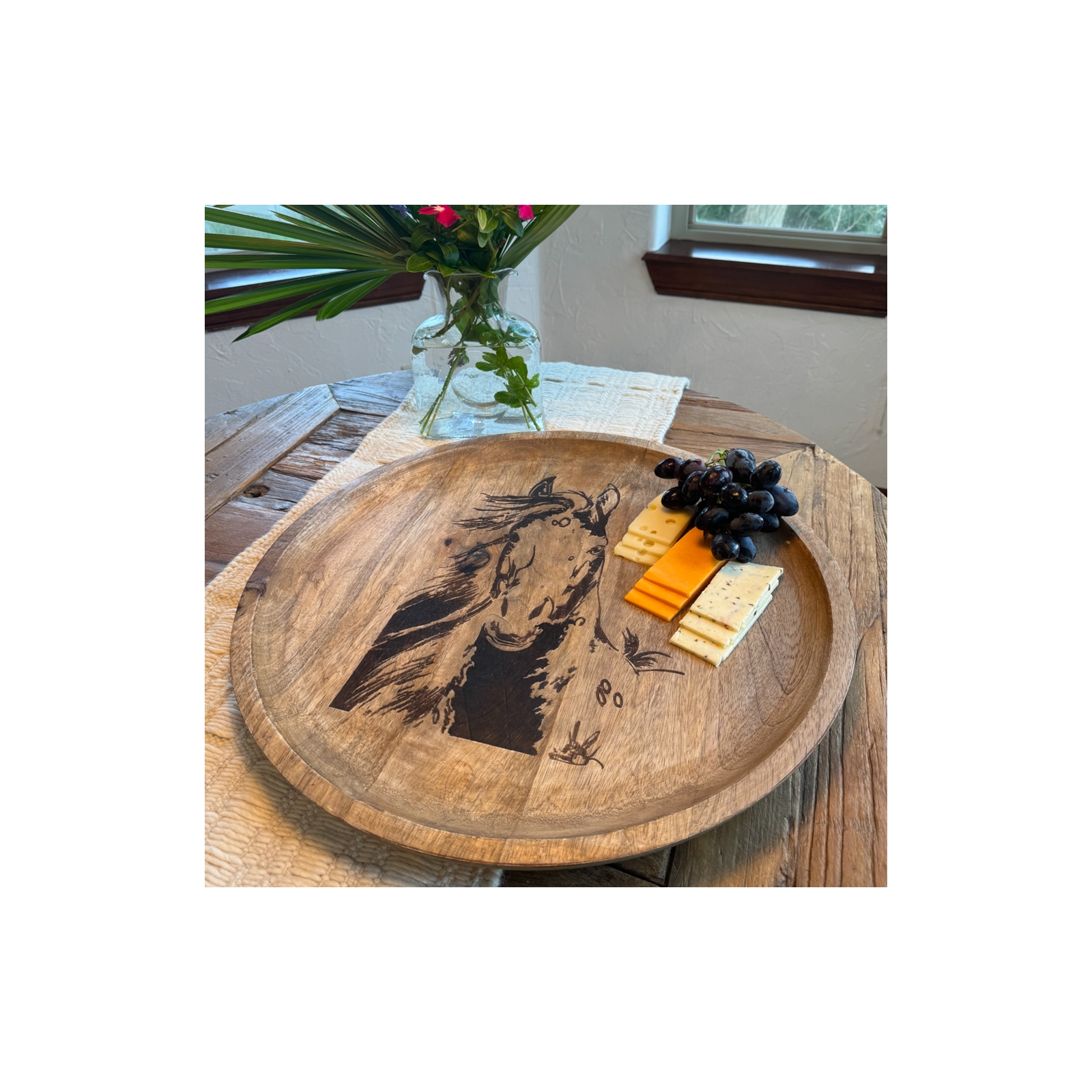 Branding Iron Horse Platter - Natural 