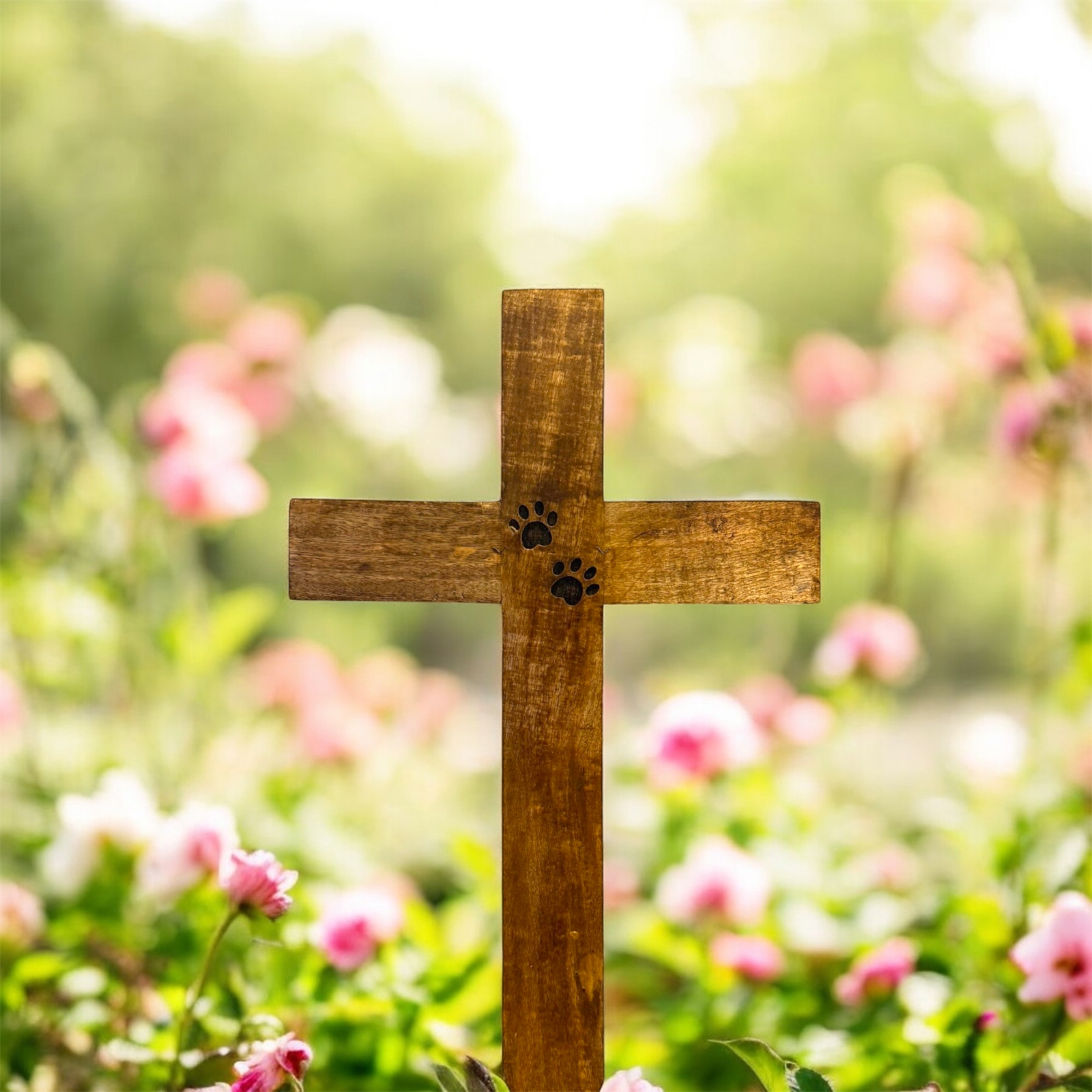 Paw Stake Cross- Natural